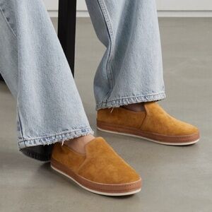 Vince Canella Tan Suede Slip-On Shoes size 38.6